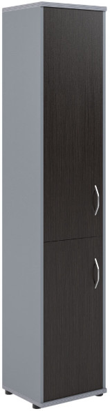 Шкаф колонка с глухой средней и малой дверьми СУ-1.3(L) Венге/Металлик 406*365*1975 в Полевском 