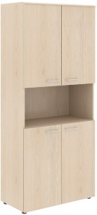Шкаф с 2-мя комплектами глухих малых дверей и топом WHC 85.4 Бук Тиара 856х432х1949 WAVE