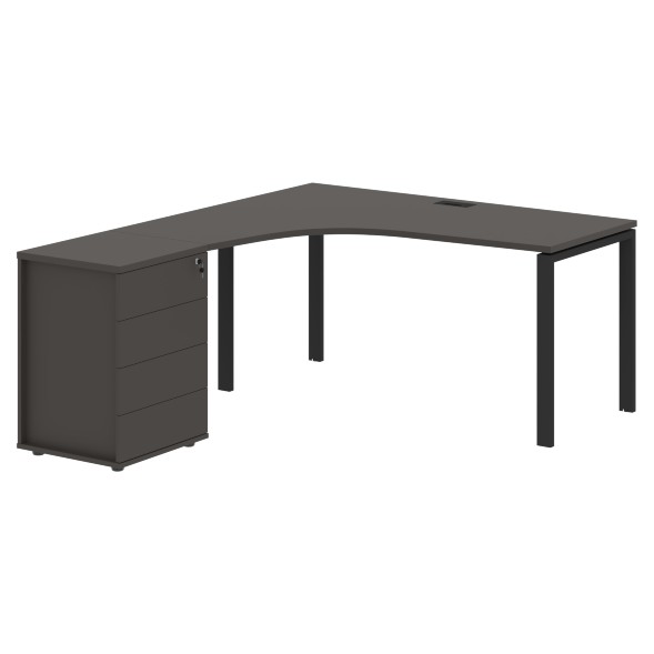 Стол эргономичный с тумбой EUCET 1518(L) 1560х1880х750 EDIS