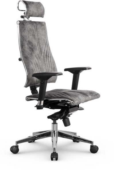 Кресло METTA Y 4D Free серый велюр