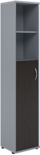 Шкаф колонка с глухой средней дверью СУ-1.6(L) Венге/Металлик 406*365*1975 в Полевском 