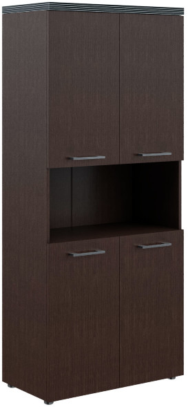 Шкаф с 2-мя комплектами глухих малых дверей и топом THC 85.4 Венге Магия 854х452х1968