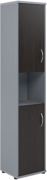 Шкаф колонка с комплектом глухих малых дверей СУ-1.5(L) Венге/Металлик 406*365*1975 в Полевском 